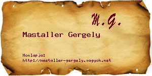 Mastaller Gergely névjegykártya
